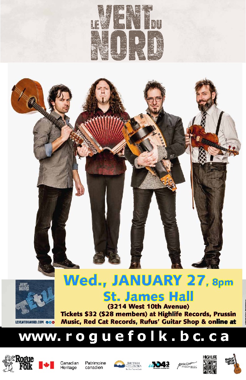 Le Vent du Nord @ St. James Community Hall Jan 27 2016 - May 16th @ St. James Community Hall