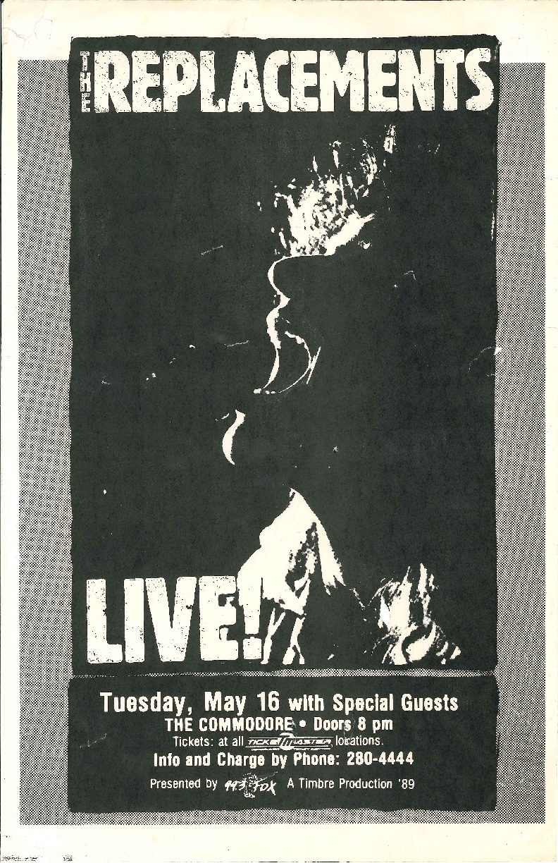 The Replacements, The Posies @ The Commodore Ballroom - May 16, 1989