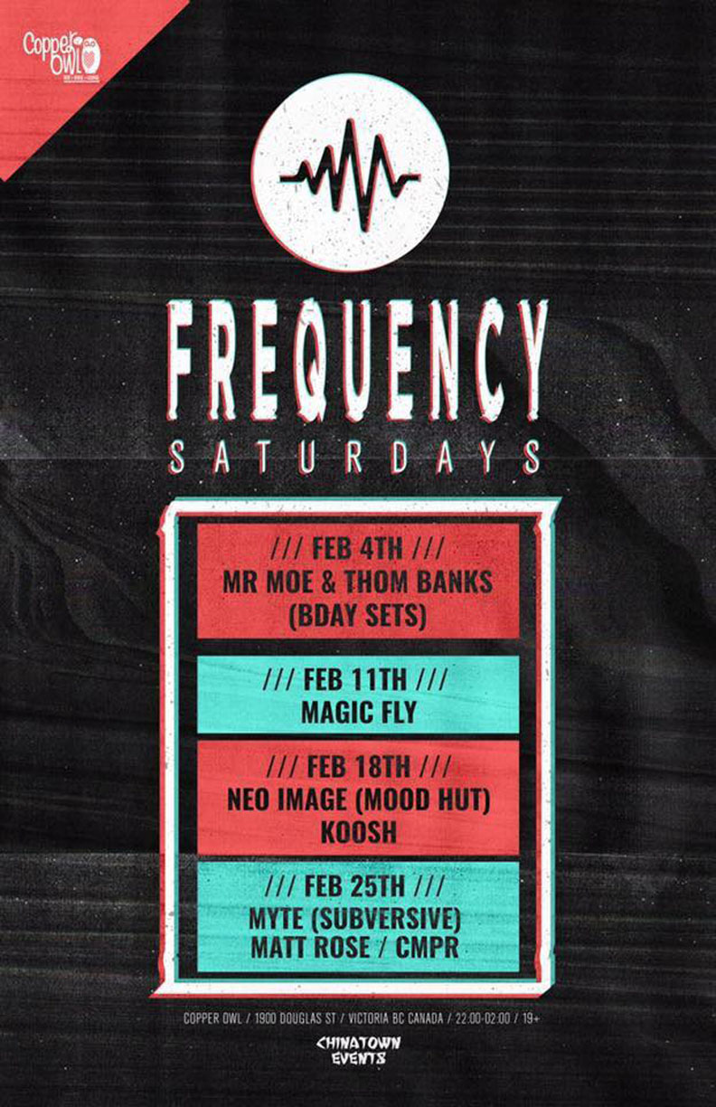 Frequency Saturdays:: Neo Image, KOOSH @ Copper Owl Feb 18 2017 - Jun 6th @ Copper Owl