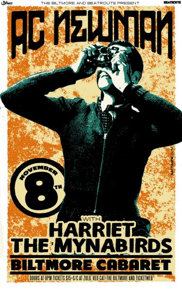 A.C. Newman, The Mynabirds, Harriet @ The Biltmore Cabaret Nov 8 2012 - Apr 30th @ The Biltmore Cabaret