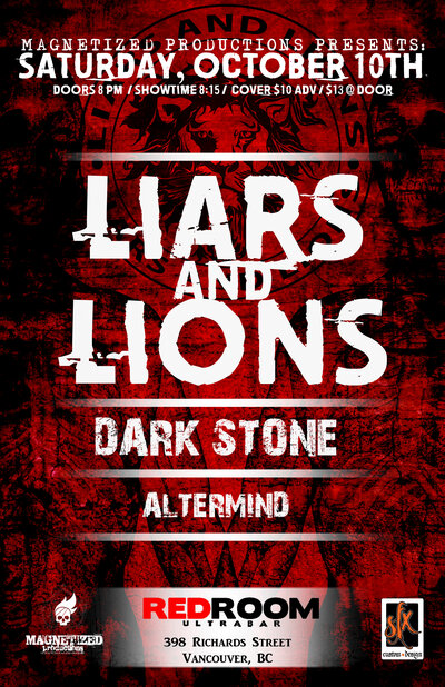Liars and Lions, Dark Stone, Altermind @ The Red Room Oct 10 2015 - May 8th @ The Red Room