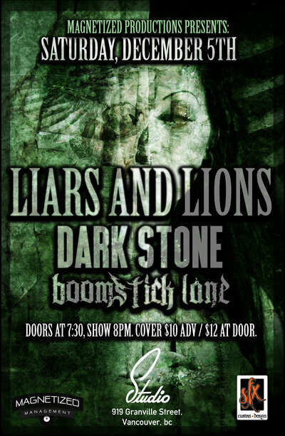 Liars and Lions, Dark Stone, Boomstick Lane @ Studio Records Dec 5 2015 - May 6th @ Studio Records