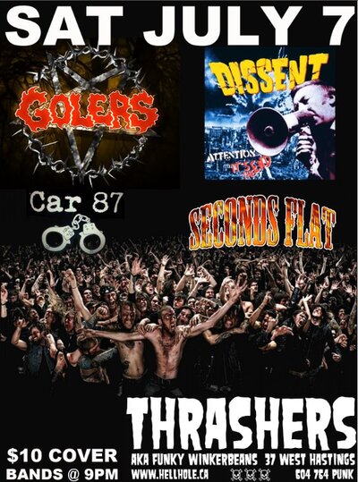 The Golers, Dissent, Car 87, Seconds Flat @ Funky Winker Beans Jul 7 2012 - May 7th @ Funky Winker Beans