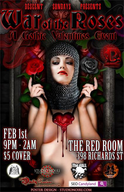 Descent Sundays - War of the Roses (A Gothic Valentines Event) @ The Red Room Feb 1 2015 - Jun 19th @ The Red Room