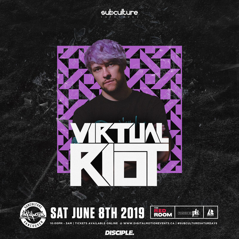 Virtual Riot at SUBculture Saturday's @ The Red Room Jun 8 2019 - Jun 16th @ The Red Room