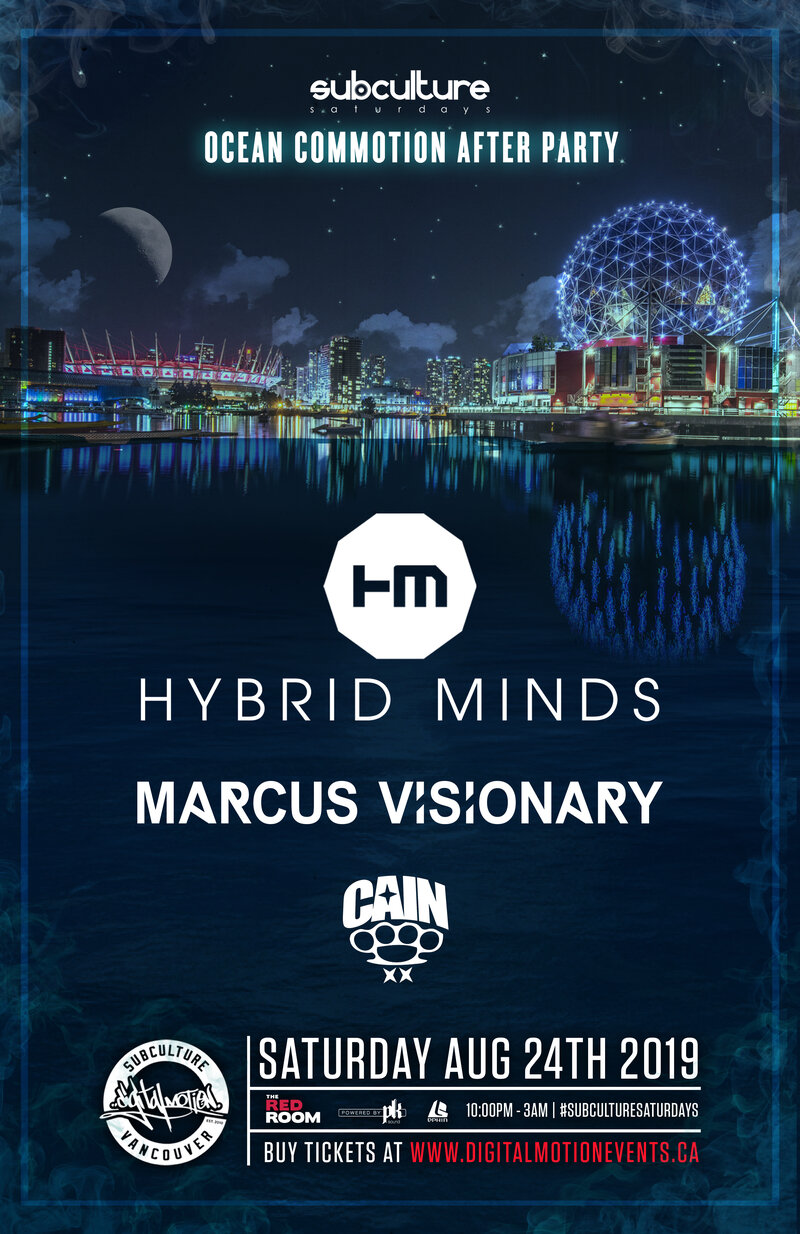 Ocean Commotion Afterparty w/ Hybrid Minds & Marcus Visionary @ The Red Room Aug 24 2019 - Jun 14th @ The Red Room