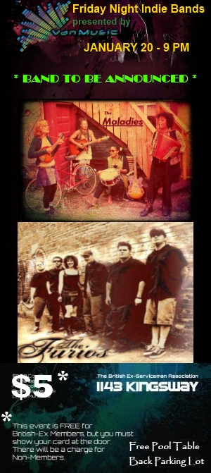 Best Deal in Town!!!: Los Furios, The Maladies @ British Ex-Servicemen Association Jan 20 2012 - May 7th @ British Ex-Servicemen Association