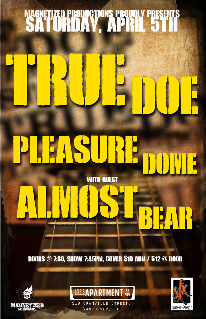 TRUE DOE, Pleasure Dome , Almost Bear @ Joe's Apartmnt Apr 5 2014 - Jun 12th @ Joe's Apartmnt