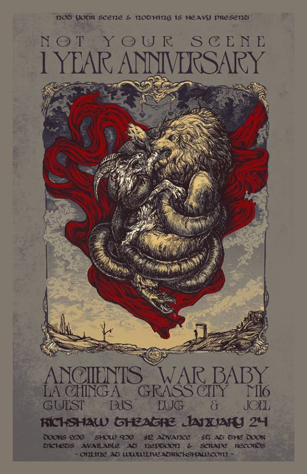 Anciients, War Baby, La Chinga, Grass City, M16 @ Rickshaw Theatre Jan 24 2014 - May 7th @ Rickshaw Theatre