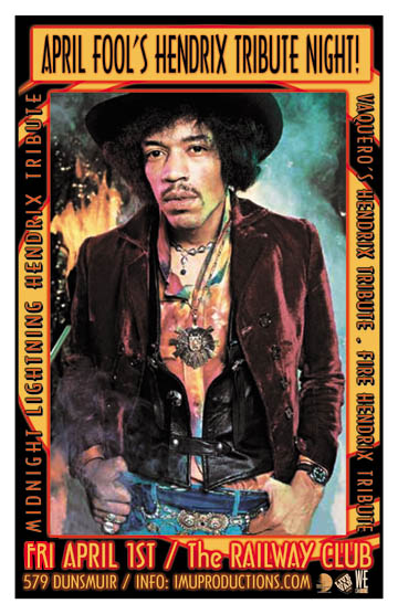 LATE SHOW! APRIL FOOL'S HENDRIX TRIBUTE EXTRAVAGANZA!: Midnight Lightning, FIRE , TONY ROBERTSON & THE VAQUEROS  @ Railway Club Apr 1 2011 - May 8th @ Railway Club