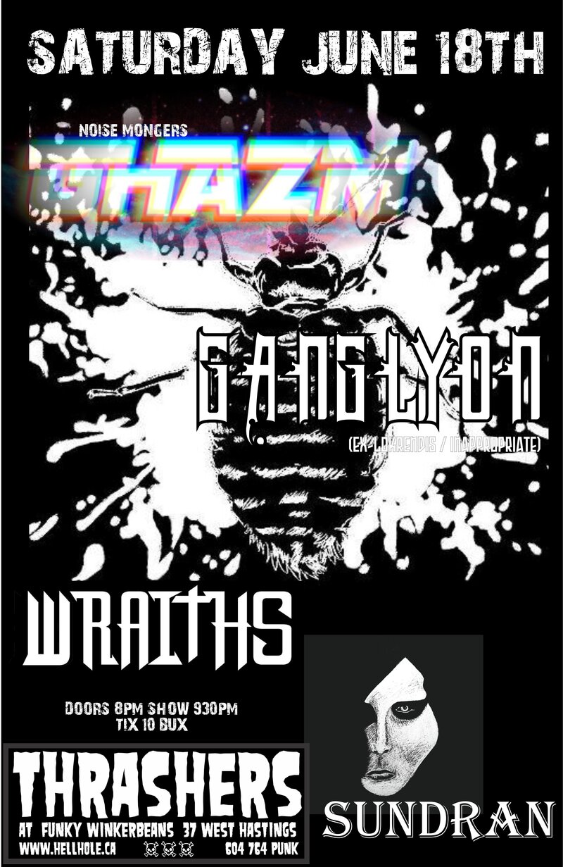 GHAZM, GANGLYON, WRAITHS, SUNDRAN @ Funky Winker Beans Jun 18 2016 - May 16th @ Funky Winker Beans