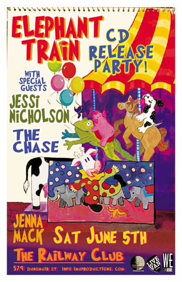 Late Show, ELEPHANT TRAIN CD Release Party w/ special guests: Elephant Train, Jessi Nicholson, The Chase, Jenna Mack @ Railway Club Jun 5 2010 - May 6th @ Railway Club