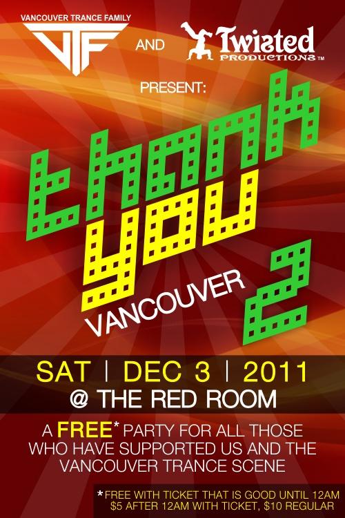 VTF & Twisted Productions present: THANK YOU VANCOUVER 2!: Aaron Olson, Steve Krueger, ZERO D , Giles Bjerke, Aly Abji @ The Red Room Dec 3 2011 - Apr 30th @ The Red Room
