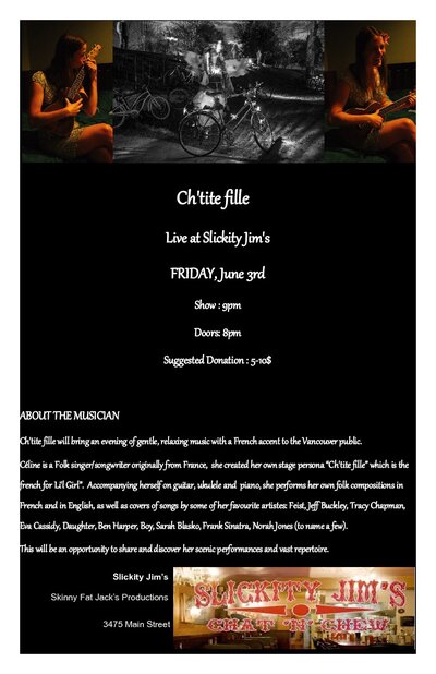 Ch'tite fille @ Slickity Jim's Jun 3 2016 - May 6th @ Slickity Jim's