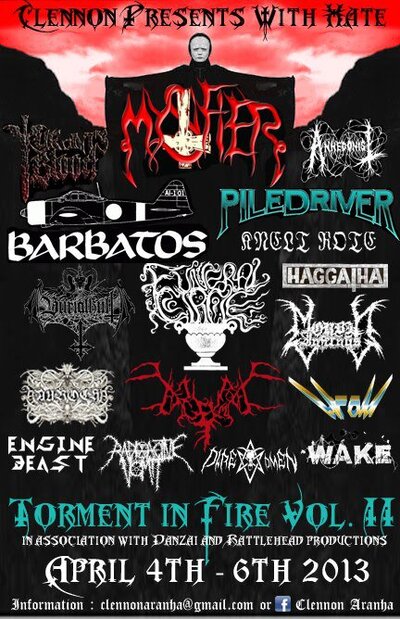 Tyrants Blood/Mystifier/Barbatos/Vassafor: Tyrants Blood, Mystifier, Barbatos, Vassafor @ Torment in Fire Apr 6 2013 - May 20th @ Torment in Fire