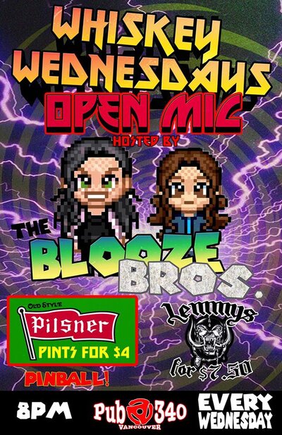 Whiskey Wednesdays - OPEN MIC NIGHT: The Blooze Bros. @ Pub 340 May 4 2016 - Jun 8th @ Pub 340