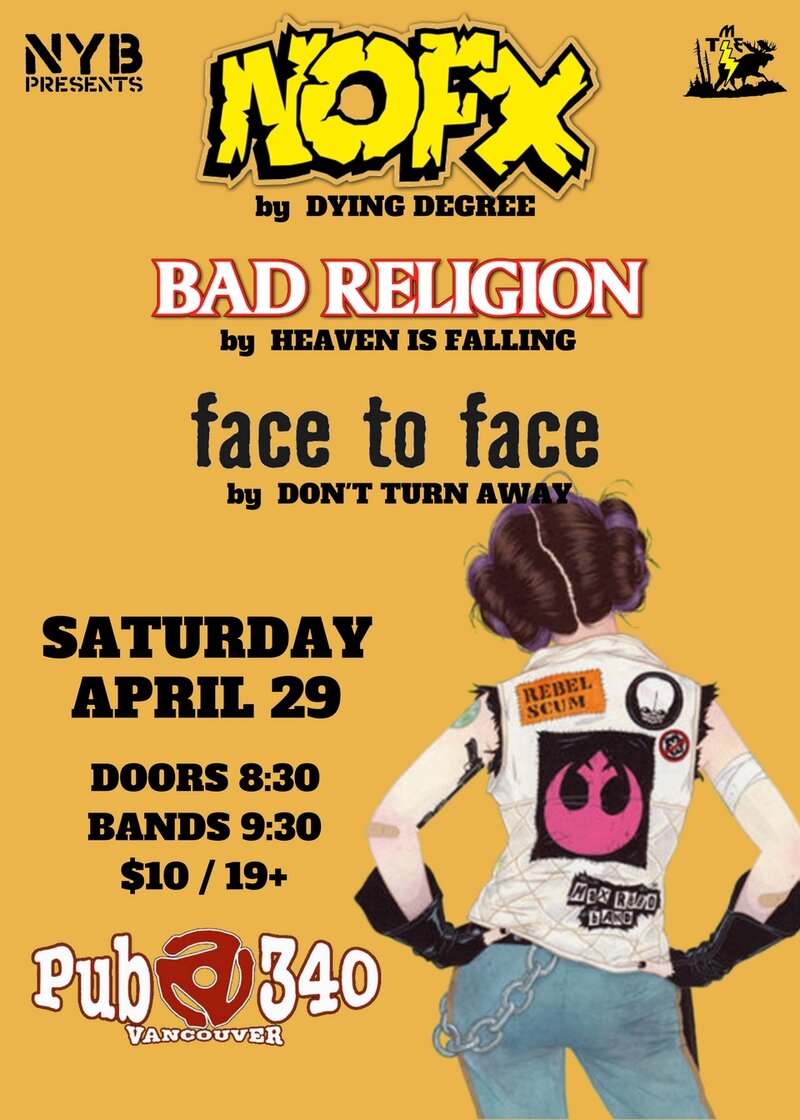Punk Tributes to: NOFX, Bad Religion, Face to Face @ Pub 340 Apr 29 2017 - May 6th @ Pub 340