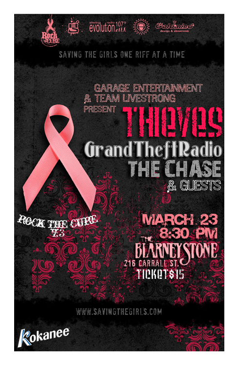Rock the Cure: Thieves - Vancouver, Grand Theft Radio, The Chase @ Blarney Stone Mar 23 2008 - May 20th @ Blarney Stone