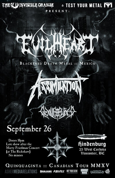 Evilheart, Assimilation, Graveolence @ The Hindenburg Sep 26 2015 - May 13th @ The Hindenburg