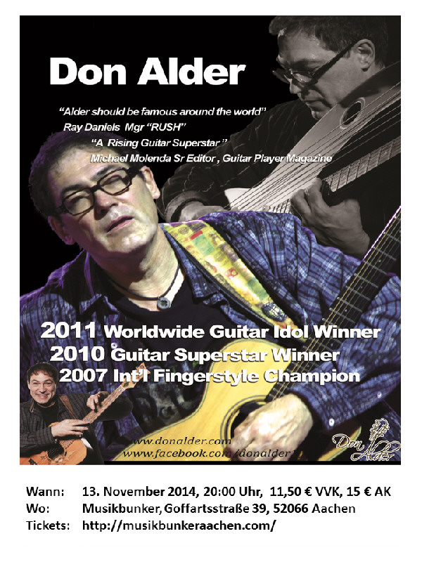 Solo Concert: Don Alder @ Musikbunker Nov 10 2014 - Jun 4th @ Musikbunker