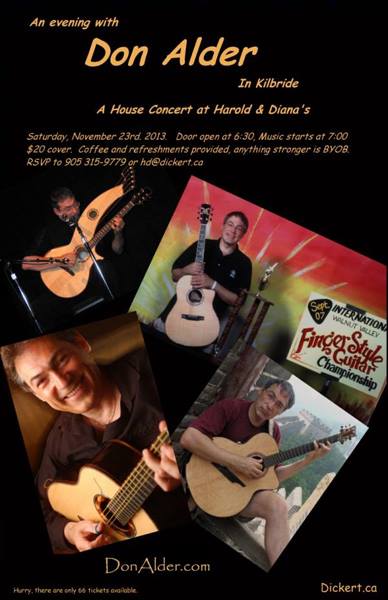 House Concert - An Evening with: Don Alder @ Harold Dickert's House Nov 23 2013 - Jun 4th @ Harold Dickert's House