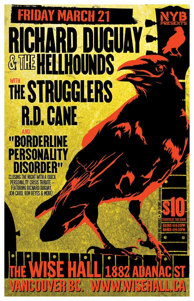 Special Presentation: Borderline Personality Disorder, Richard Duguay & Hellbound, Strugglers, RD Cane @ WISE Hall - Mar 21, 2014