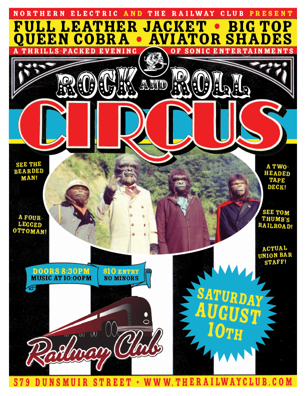 Full Leather Jacket, Big Top, AVIATOR SHADES, Queen Cobra @ Railway Club Aug 10 2013 - May 6th @ Railway Club