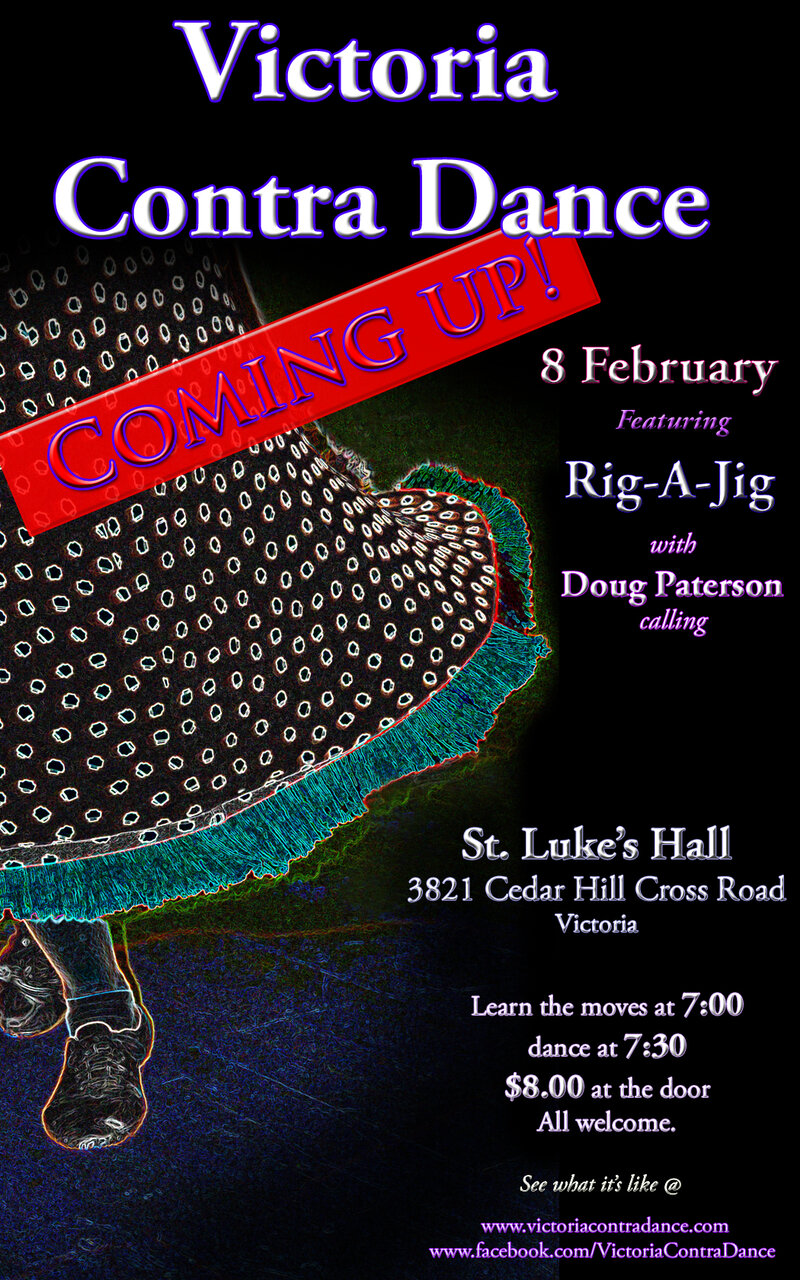 Victoria Contra Dance with Rig-A-Jig, Doug Paterson calling @ St. Luke's Hall Feb 8 2014 - Jun 4th @ St. Luke's Hall