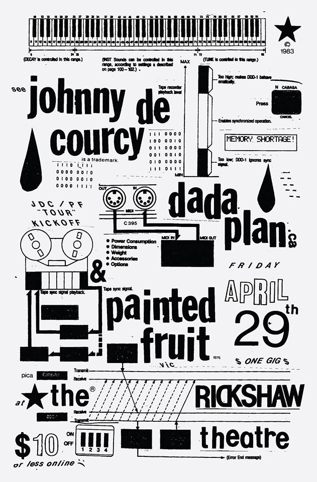 Johnny De Courcy, DADA PLAN, Painted Fruit @ Rickshaw Theatre Apr 29 2016 - Jun 20th @ Rickshaw Theatre