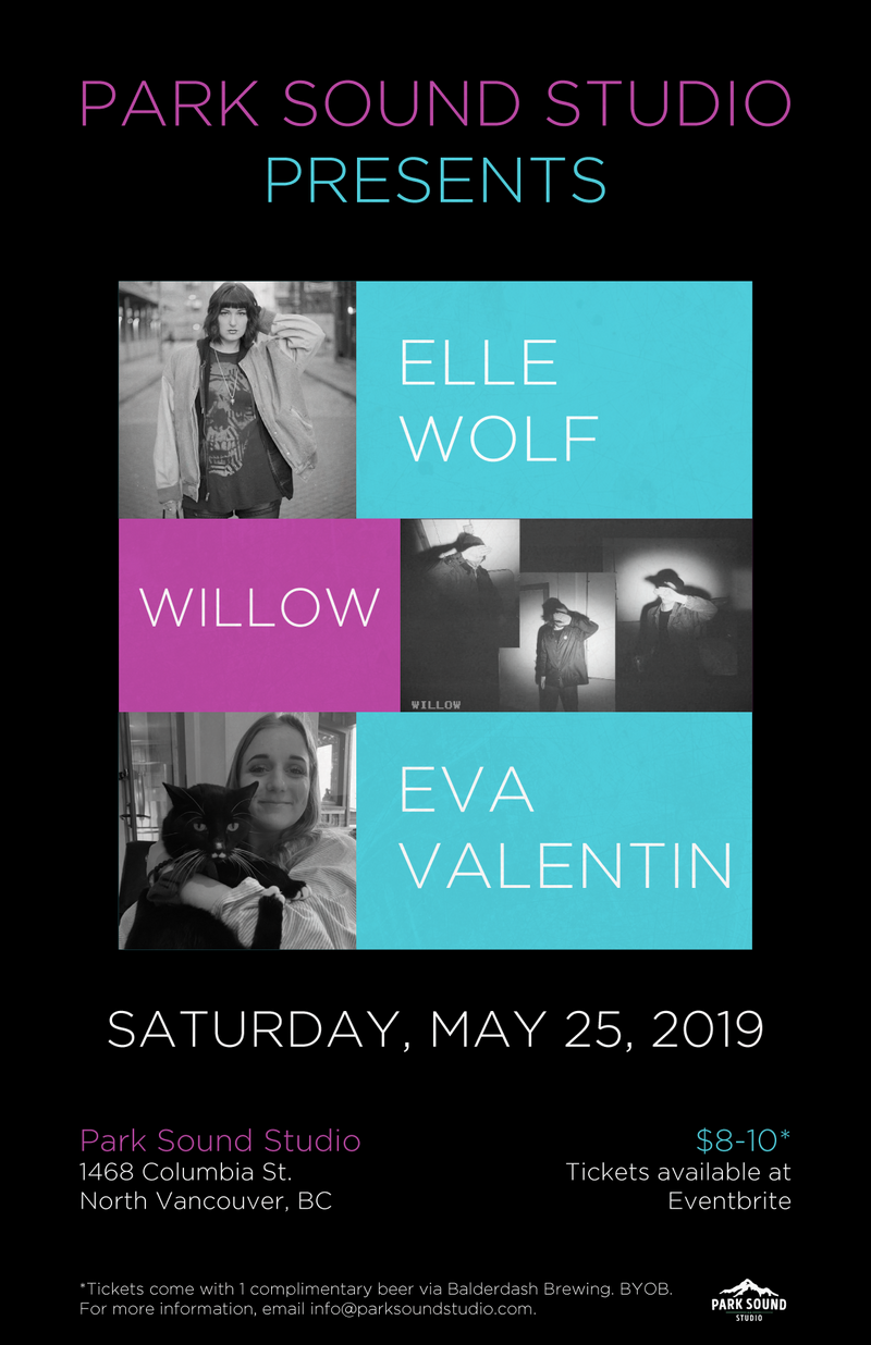 Willow, Elle Wolf, Eva Valentin @ Park Sound Studio May 25 2019 - May 6th @ Park Sound Studio