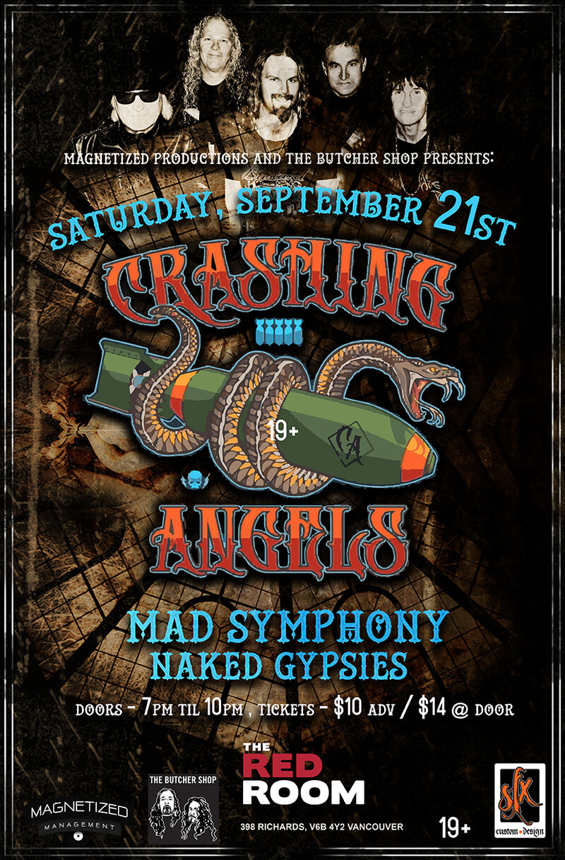 Crashing Angels w/ Mad Symphony and Naked Gypsies @ The Red Room Sep 21 2019 - Jun 13th @ The Red Room
