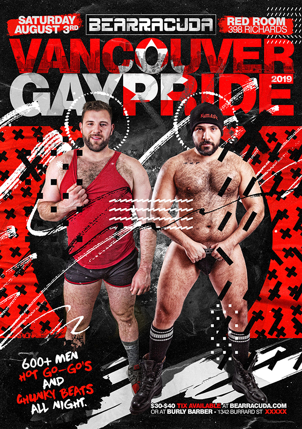 Bearracuda Vancouver Pride 2019! upgraded w/GROWLr! @ The Red Room Aug 3 2019 - Jun 14th @ The Red Room