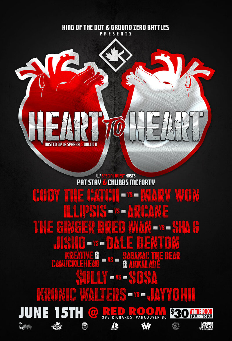 KOTD Vancouver: Heart To Heart @ The Red Room Jun 15 2019 - Jun 14th @ The Red Room