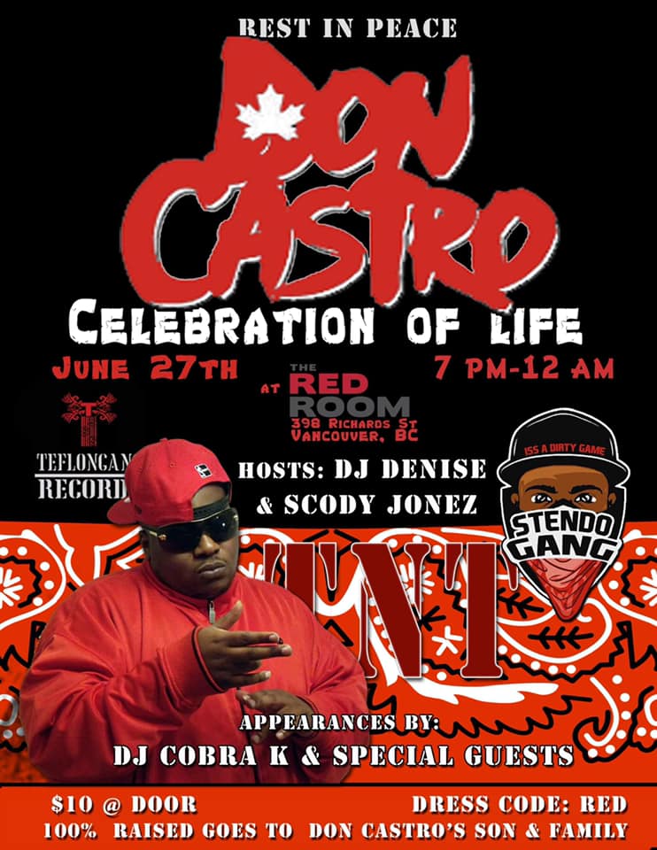 Don Castro&rsquo;s Celebration of life @ The Red Room Jun 27 2019 - Jun 14th @ The Red Room