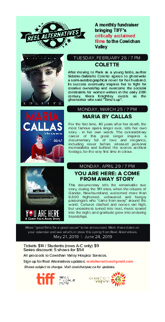 Collete - Reel Alternatives Film Series @ Cowichan Performing Arts Centre Feb 26 2019 - Jun 12th @ Cowichan Performing Arts Centre