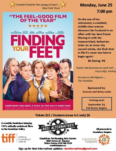 Finding Your Feet @ Cowichan Performing Arts Centre Jun 25 2018 - Jun 8th @ Cowichan Performing Arts Centre