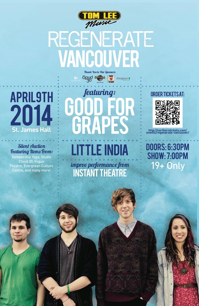 Regenerate 2014: Good for Grapes, Little India, Instant Theatre  @ St. James Community Hall Apr 9 2014 - May 23rd @ St. James Community Hall