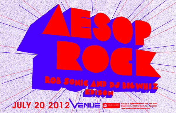Aesop Rock, Rob Sonic and DJ Big Wiz, Edison @ Venue Dec 31 1969 - May 6th @ Venue