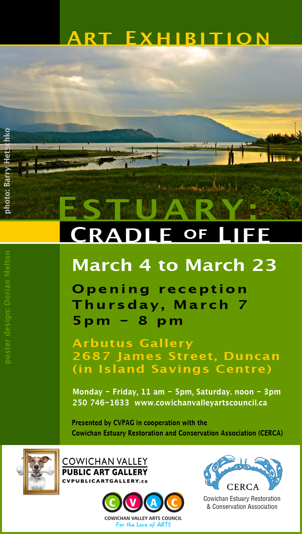 Art Show - "Estuary: Cradle of Life" @ Cowichan Community Centre Mar 4 2019 - May 6th @ Cowichan Community Centre