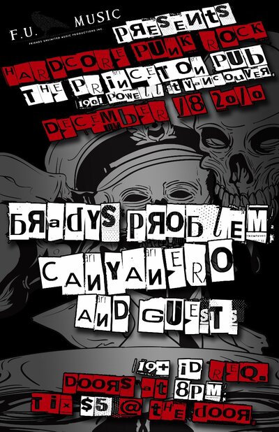 Canyanero, BRADYS PROBLEM @ Princeton Pub Dec 18 2010 - May 7th @ Princeton Pub