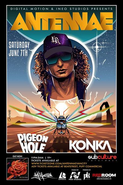 SUBculture Saturday's Feat:  AN-TEN-NAE w/ , Pigeon Hole, KONKA @ The Red Room Jun 7 2014 - Jun 15th @ The Red Room