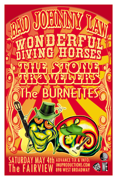 Bad Johnny Law, The Stone Travelers, Wonderful Diving Horses, The Burnettes @ Fairview Pub May 4 2013 - May 8th @ Fairview Pub