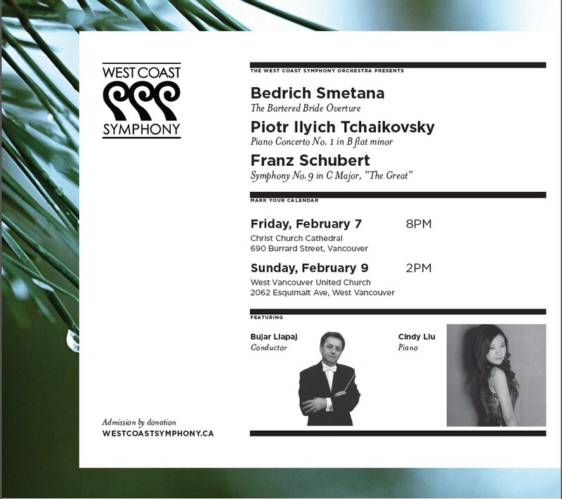 The West Coast Symphony @ West Vancouver United Church Feb 9 2014 - May 10th @ West Vancouver United Church