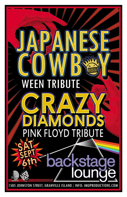 Ween & Pink Floyd Tributes: Japanese Cowboy, Crazy Diamonds @ The Backstge Lounge - Sep 06, 2014