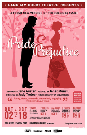 PRIDE AND PREJUDICE by Jane Austen, Adapted by Janet Munsil @ Langham Court Theatre Oct 18 2014 - Jun 16th @ Langham Court Theatre