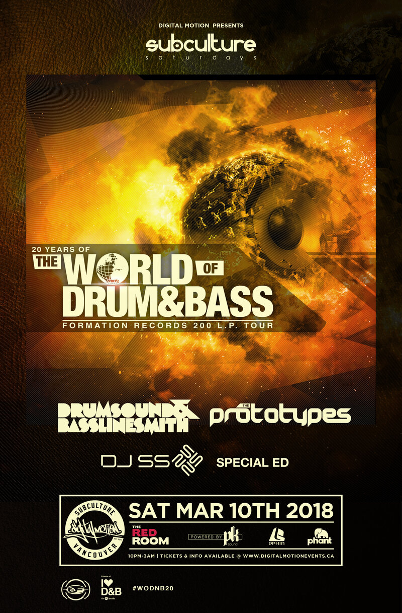 The World of Drum & Bass 2018 tour at SUBculture Saturdays @ The Red Room Mar 10 2018 - Jun 22nd @ The Red Room