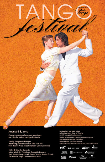 Tango Festival Outdoor Performance: Roland Gritani, Trio Novo, Tango En Vie , Anna Lyman Quartet, Jam Shed, Hector Flores , etc.. @ Centennial Square Aug 7 2010 - Jun 7th @ Centennial Square