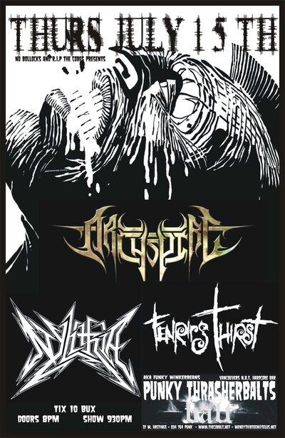 TRIPLE THREAT METAL: Nylithia, FENRIRS THIRST, Archspire @ Funky Winker Beans Jul 15 2010 - May 5th @ Funky Winker Beans