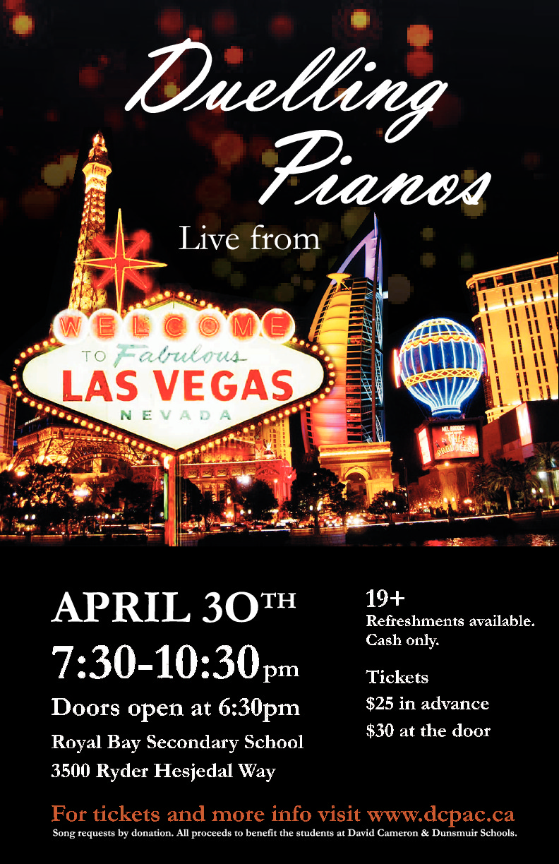 Dueling Pianos: Lark Knowles, Van Walraven @ Royal Bay Theatre 3500 Hesjedal Way - Apr 30, 2016