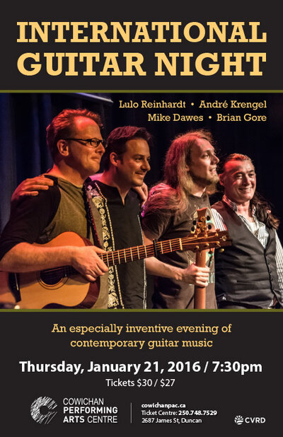 International Guitar Night - @ Cowichan Performing Arts Centre Jan 21 2016 - Jun 4th @ Cowichan Performing Arts Centre